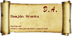Demjén Aranka névjegykártya