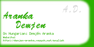 aranka demjen business card